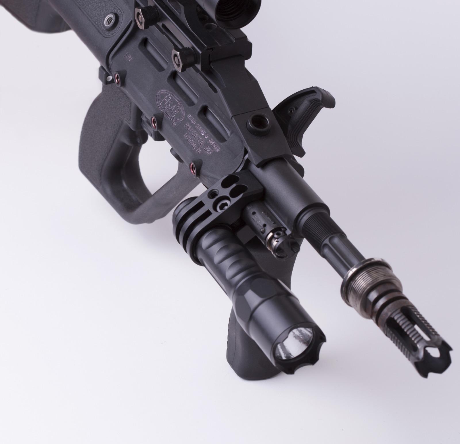 The Original PuP Light Flashlight Mount for Steyr AUG & Microtech MSAR Rifles