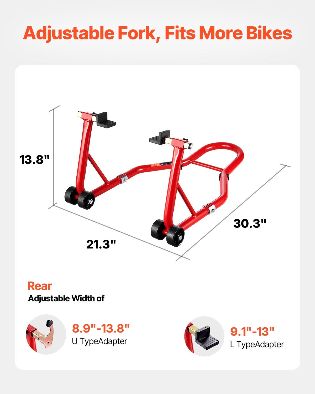 VEVOR Motorcycle Stand Lift 850 lbs Rear Wheel Spoolift Paddock Swingarm Arm Red