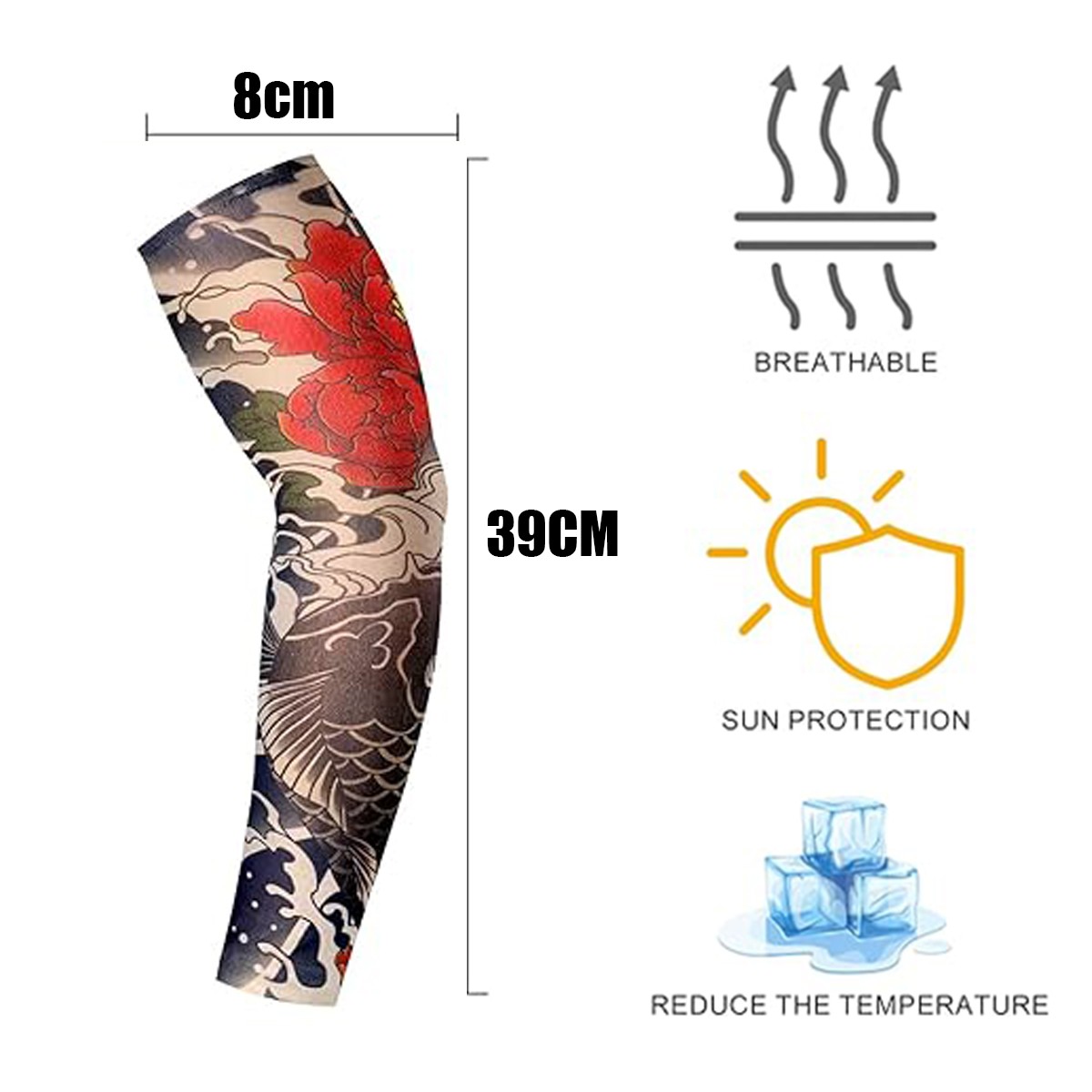 10Pcs Tattoo Arm Sleeves Cover UV Sun Protection Outdoor Sport Men Women