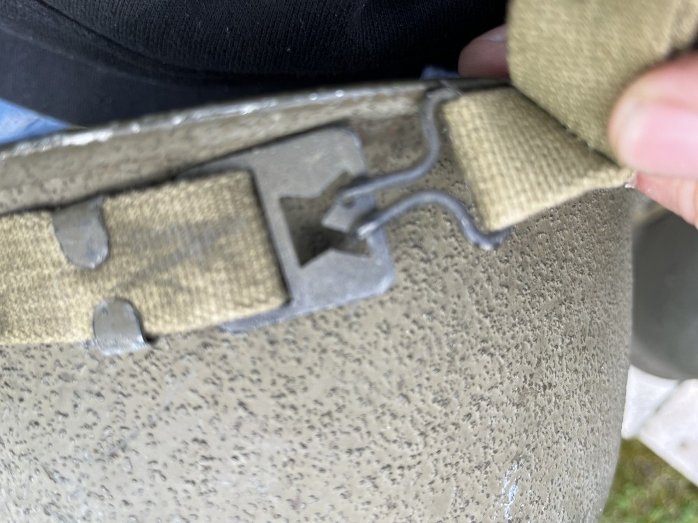 WW2 M1 Helmet Front Seam