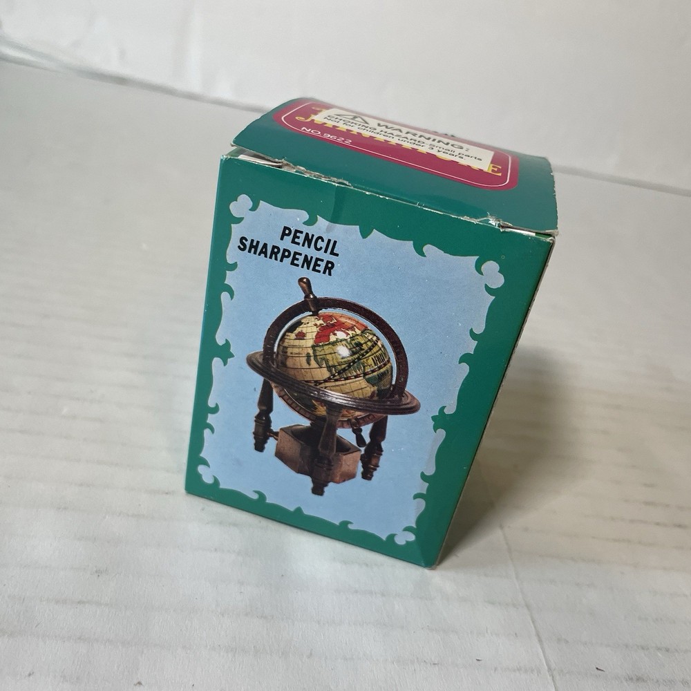 Miniature Globe Die Cast Spinning World Pencil Sharpener w/ Box