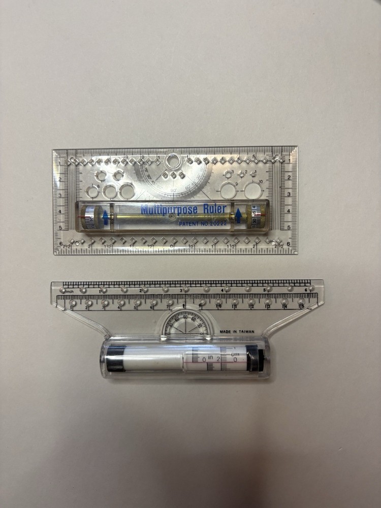 Rolling Ruler Set Multipurpose Drafting Measuring Tool Inch CM Vintage Lot Retro