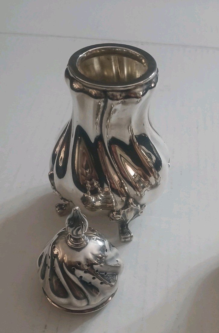 Vintage German 830 Silver Pair of Shakers Signed Deyhle Gebruder