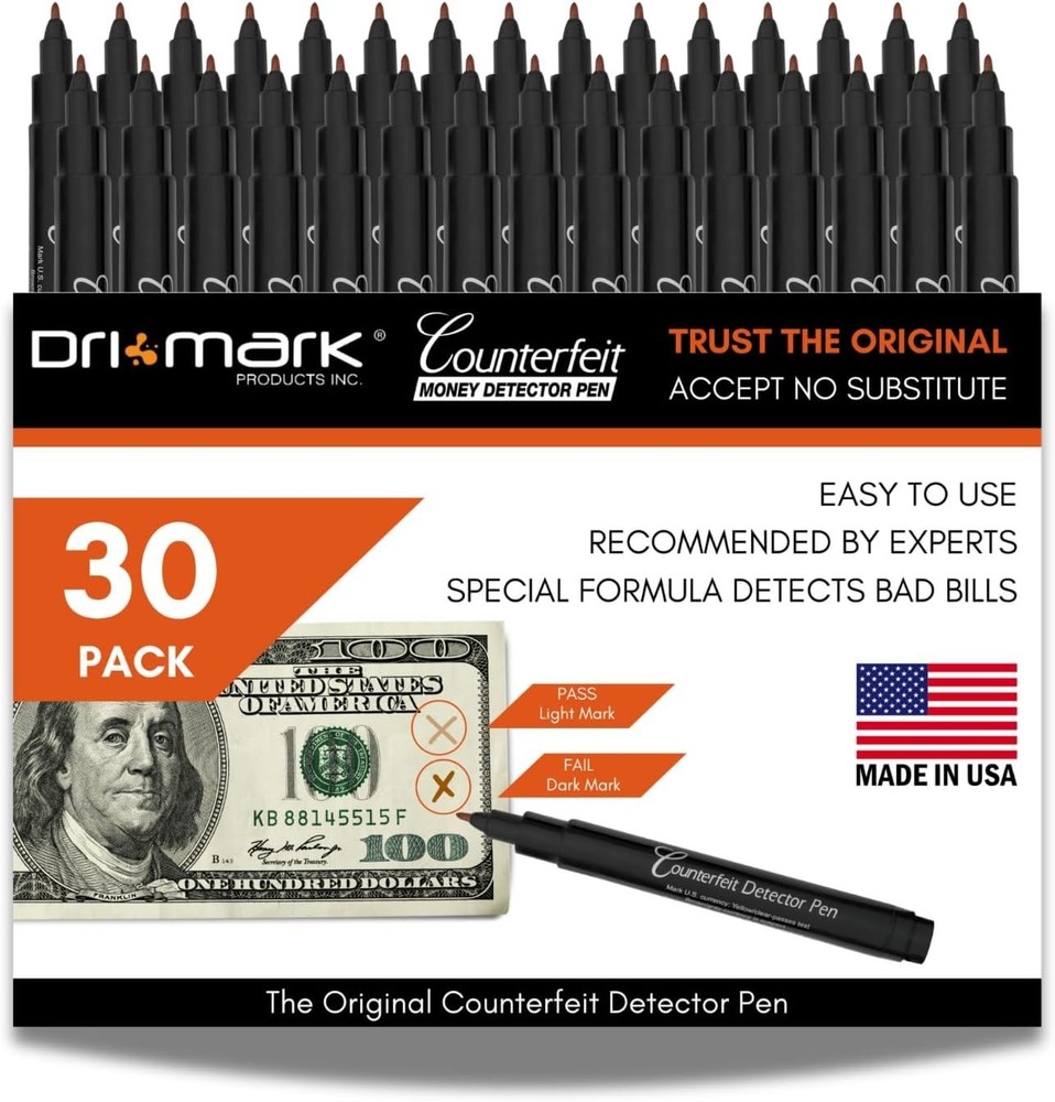 30 Pack Counterfeit Bill Detector Marker Pen