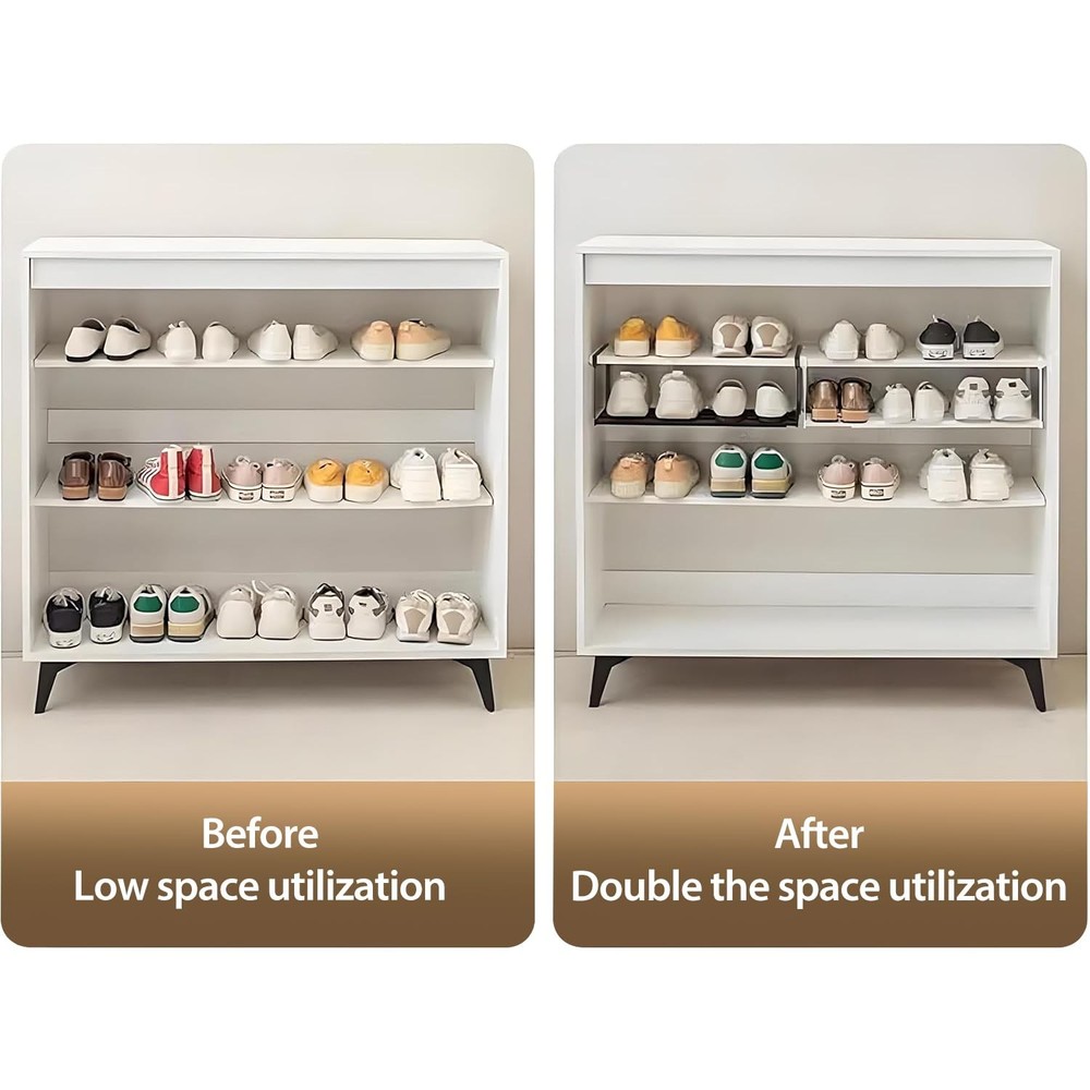 Expandable Shoe Rack & Hanging Shoe Organizer, Adjustable Under Shelf Storage...
