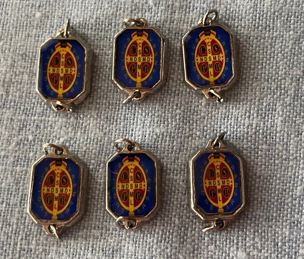 St. Benedict Rosary Beads Links Connectors | Silver Tone