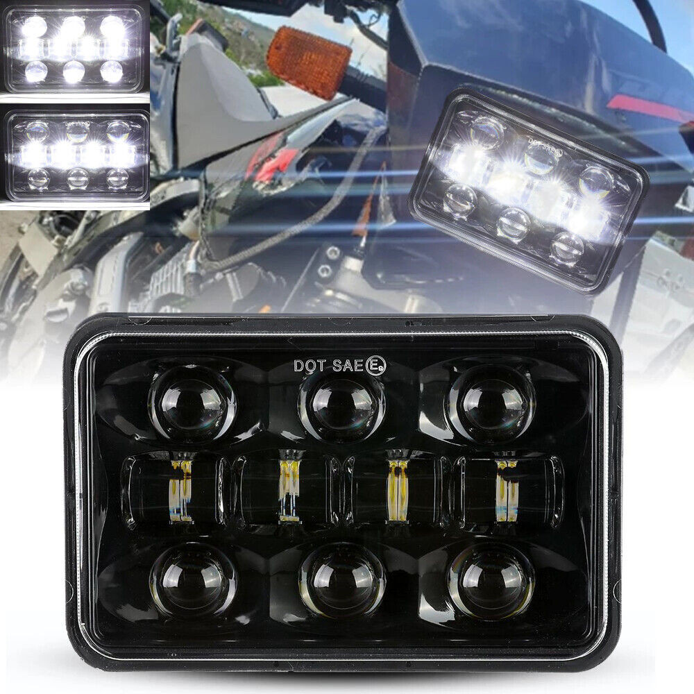 4x6" LED Headlight Rectangular High Low Beam Sealed Beam Lamp for Motorcycle