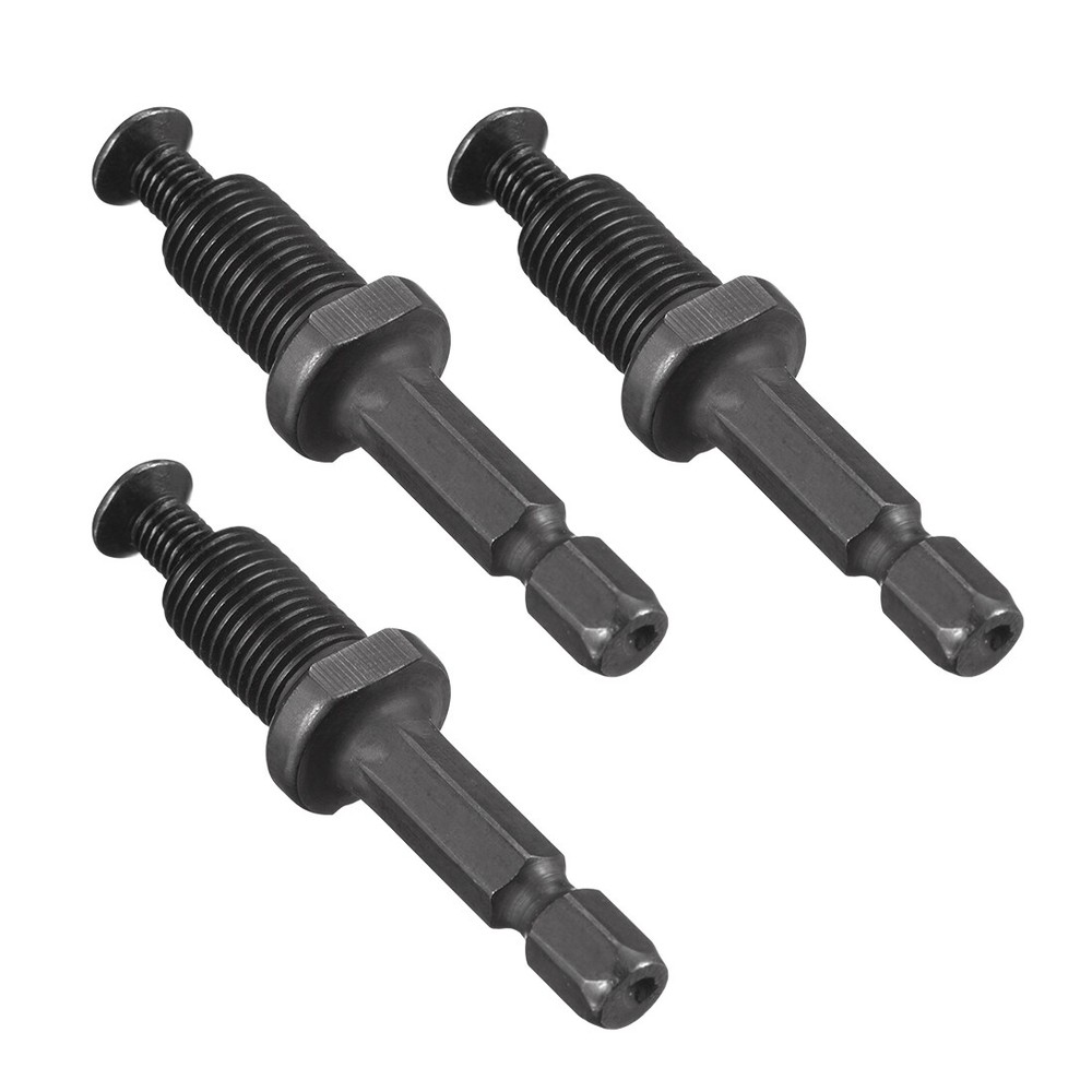 3pcs 3/8-24UNF Thread Keyless Drill Chuck Adapter Hex Shank for Impact Driver