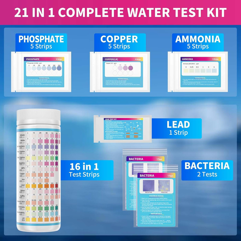 21 in 1 Water Testing Kits for Drinking Water - Accurate Drinking Water Test ...