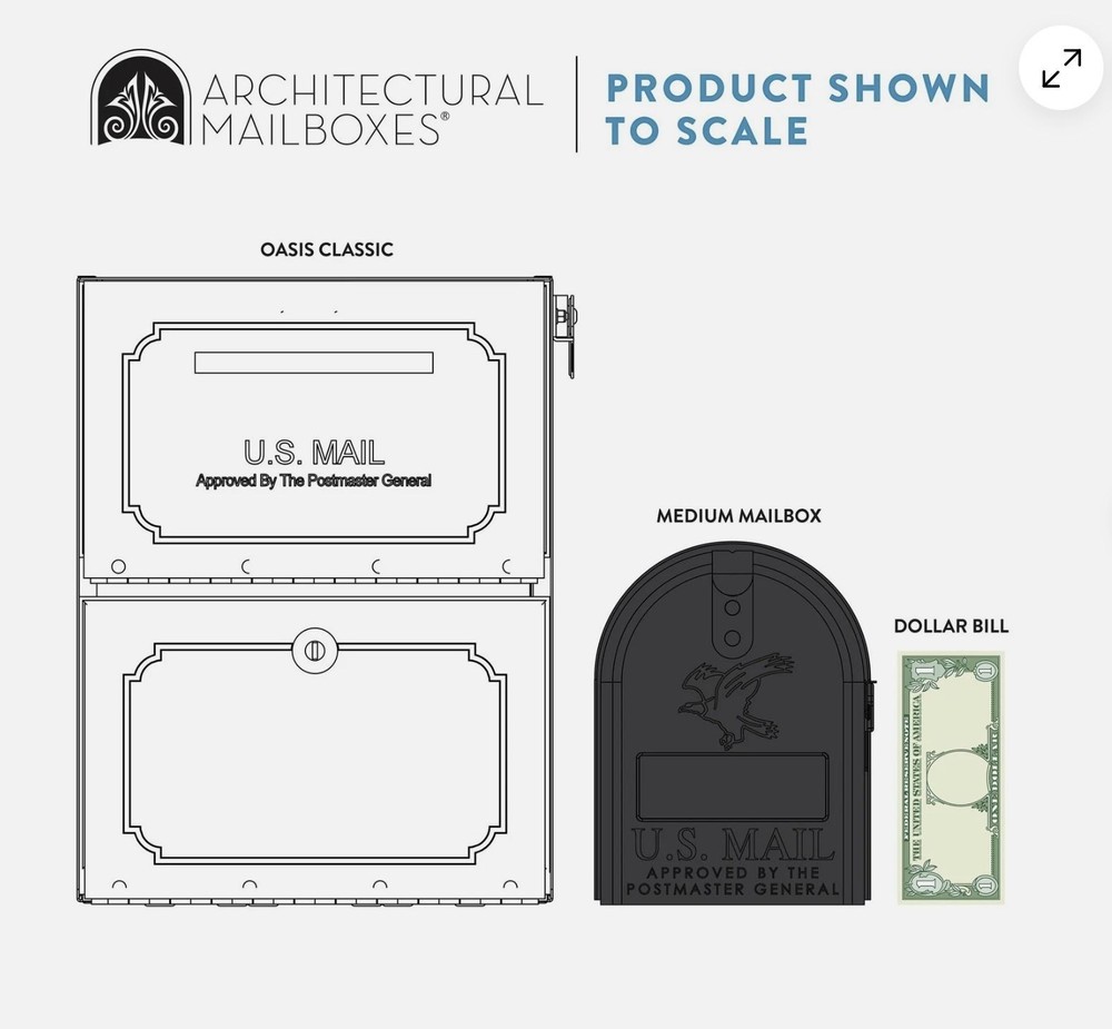 Architectural Mailboxes Oasis Classic Large High Security Parcel Mailbox, White