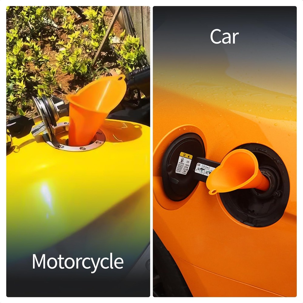 Aferrizu Oil Funnel 3-Pack, Multi Function Plastic Long Neck Clear