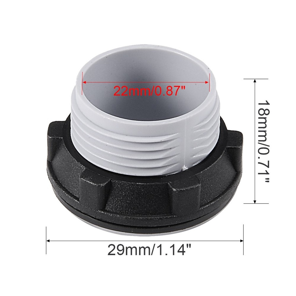 5 Pack 22mm Black Gray Plastic Push Button Switch Hole Panel Plug