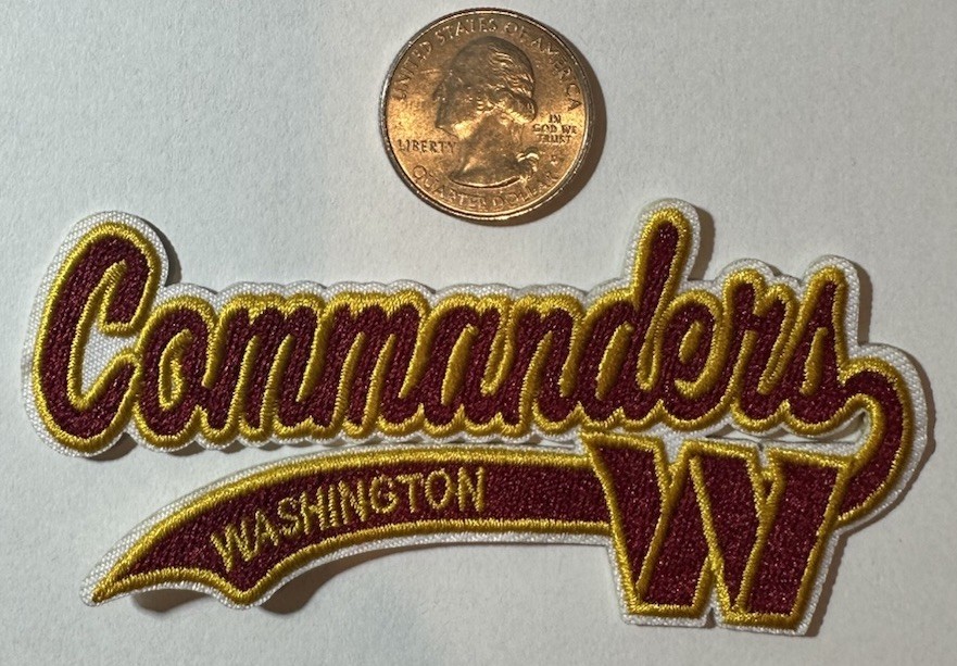 Washington Commanders Embroidered Iron On Patch Apprx. 4”x 2”