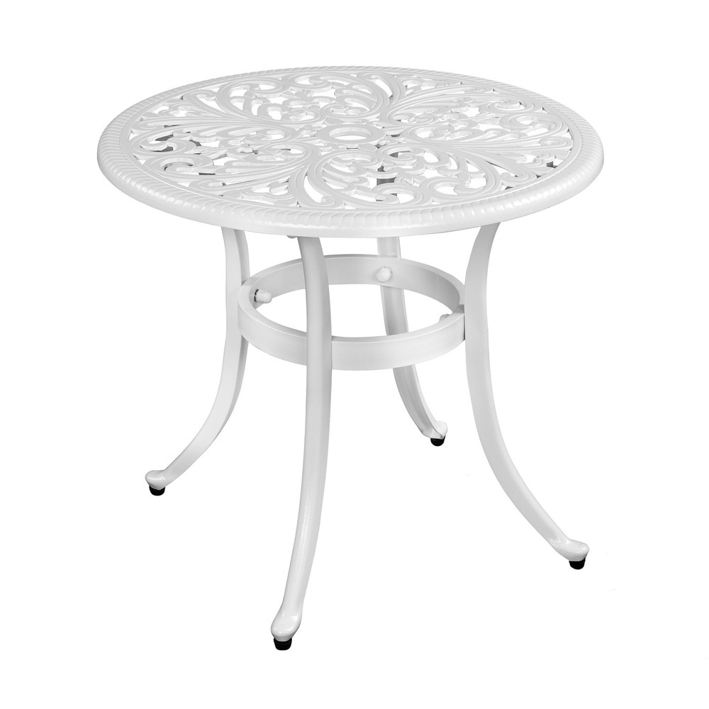 Phoenix Cast Aluminum Round Table, Patio End Table, Side Table