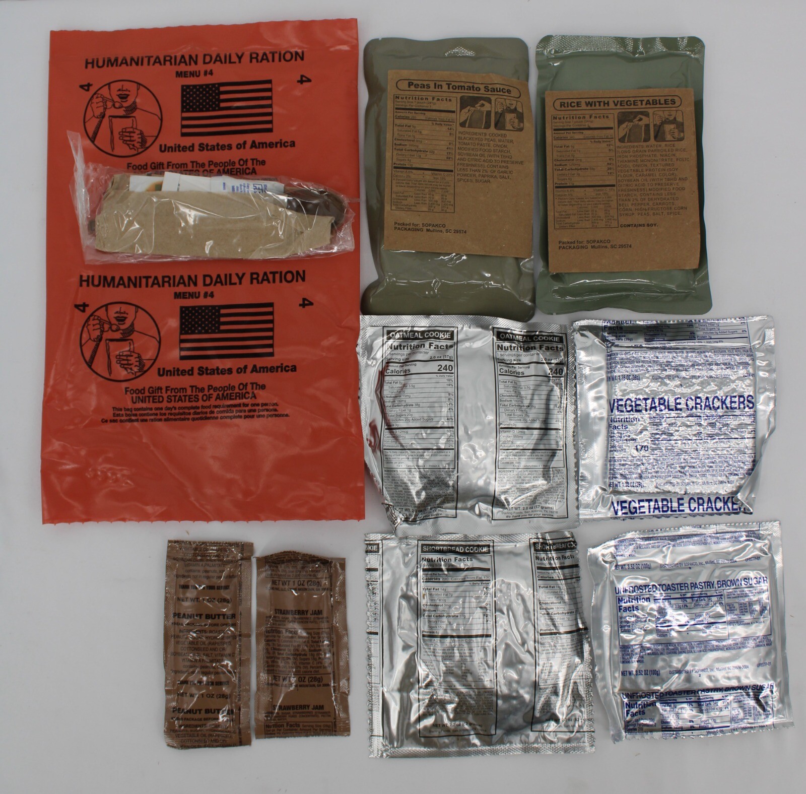 MRE Case - HUMANITARIAN DAILY RATION - RANDOM MENU - Date 10/2022