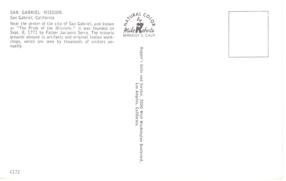 SAN GABRIEL MISSION, SAN GABRIEL, CA - PC6216
