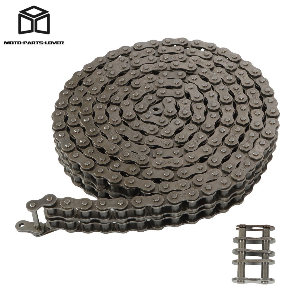 #50-2 Duplex Double Strand Roller Chain x 10 ft + 2 Connecting Links