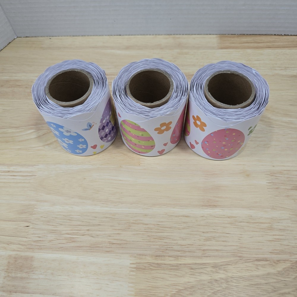 3 Sets Scalloped Classroom Bulletin Board Border Trim 36ft ea Spring Easter Eggs
