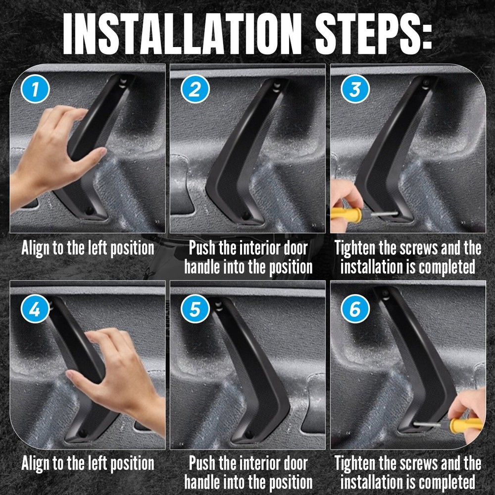 Left Driver Side Inner Door Pull Handle For Ford Fiesta 2011-2020 Manual Window