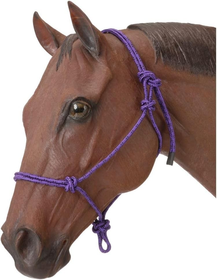 Adjustable Poly Nylon Rope Horse Halter - Purple - Durable & Responsive