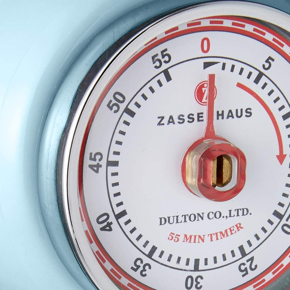 Magnetic Retro Kitchen Timer, Classic Mechanical Cooking Timer (Light Blue)