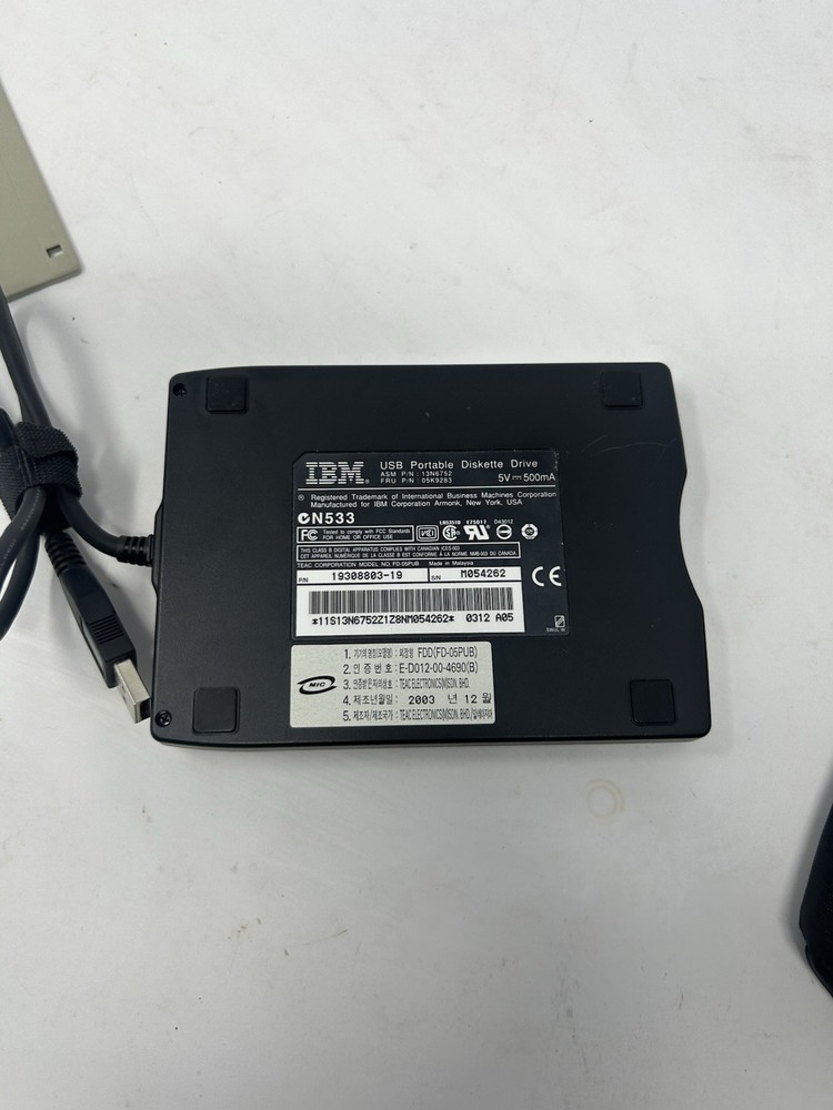 IBM 3.5" Floppy Diskette Drive Portable USB External Model FD-05PUB Tested