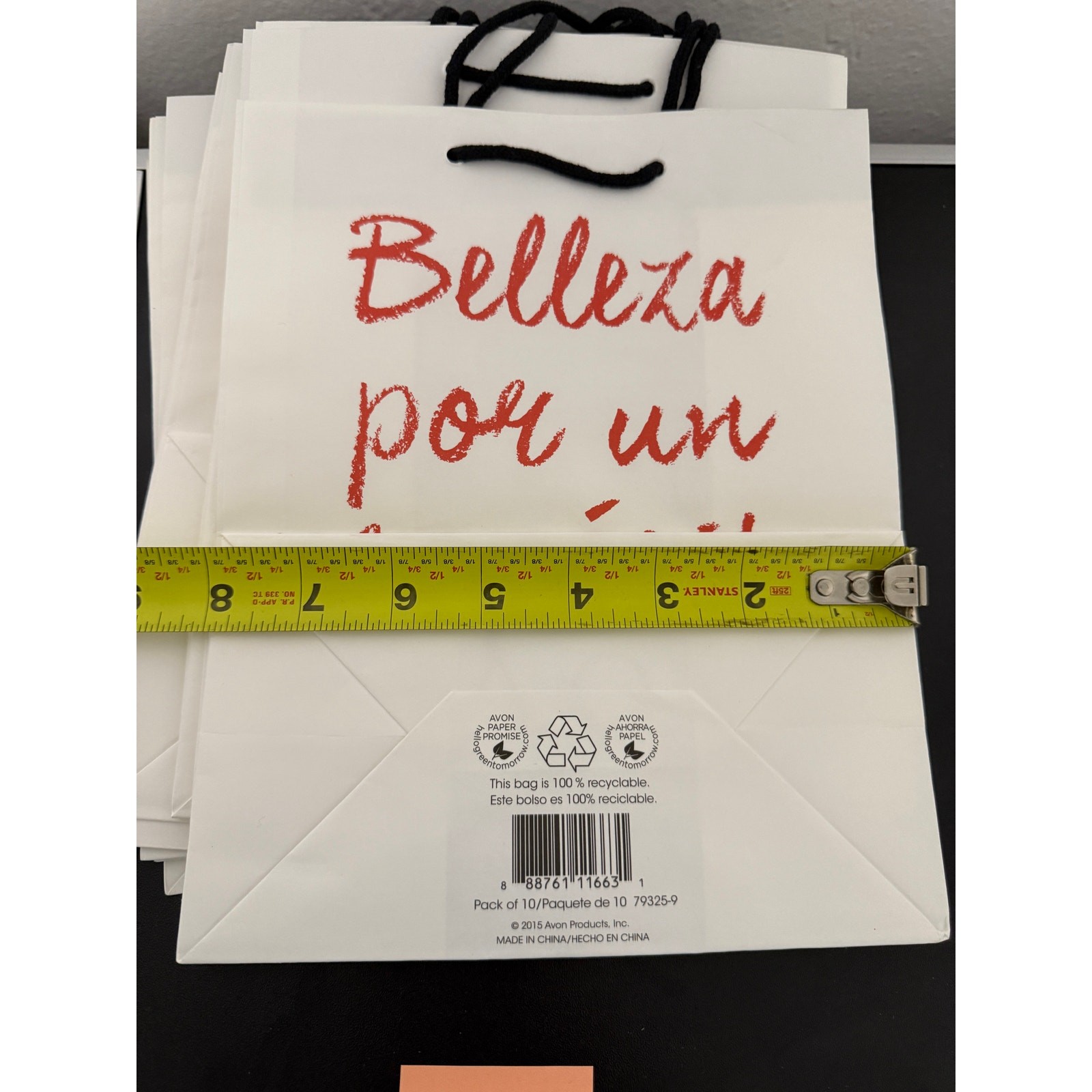 Avon Retail Bags Extra Large Plastic and Medium Bilingual Paper with Handles