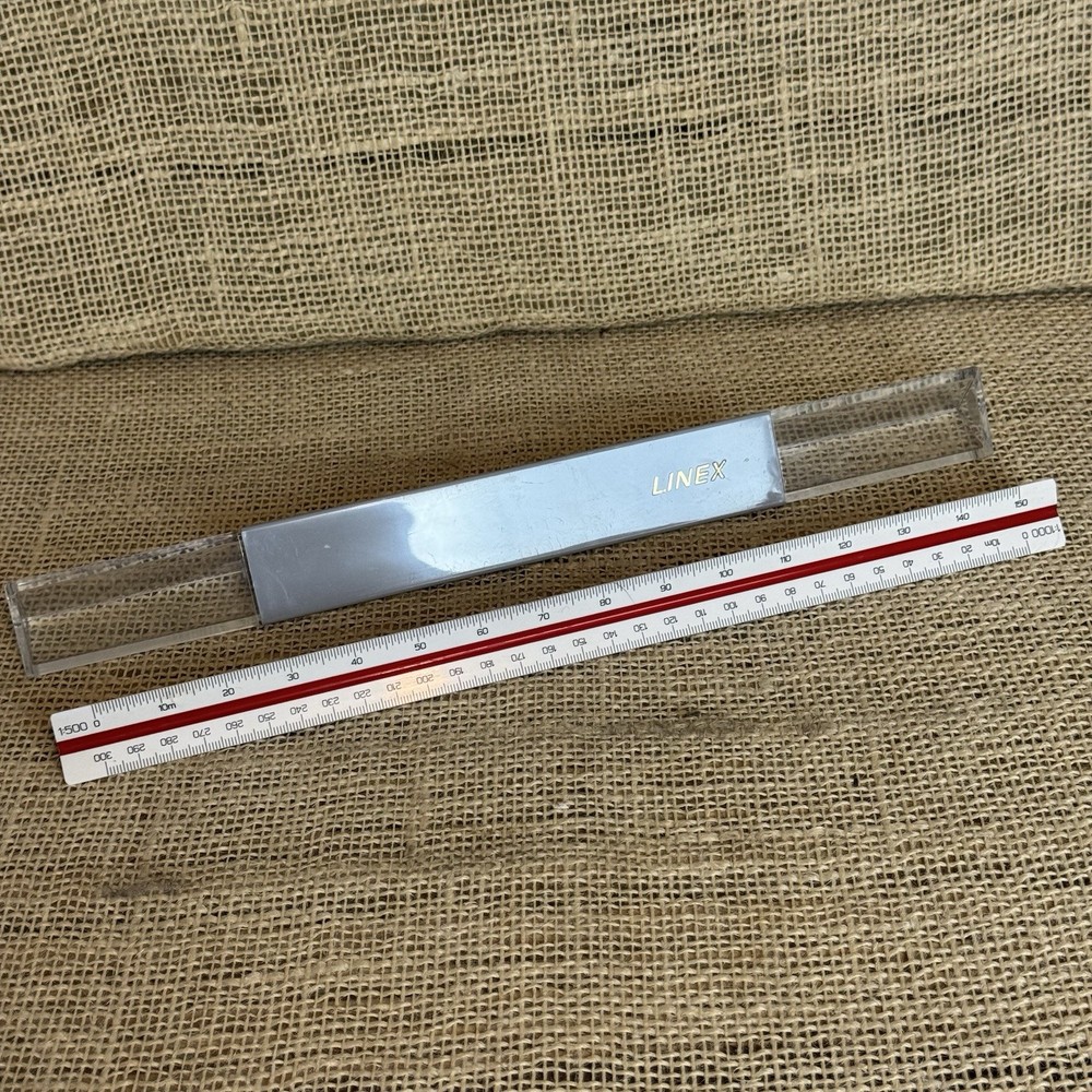 Linex 304 Triangular Graphics Engineering Drawing ruler in original case