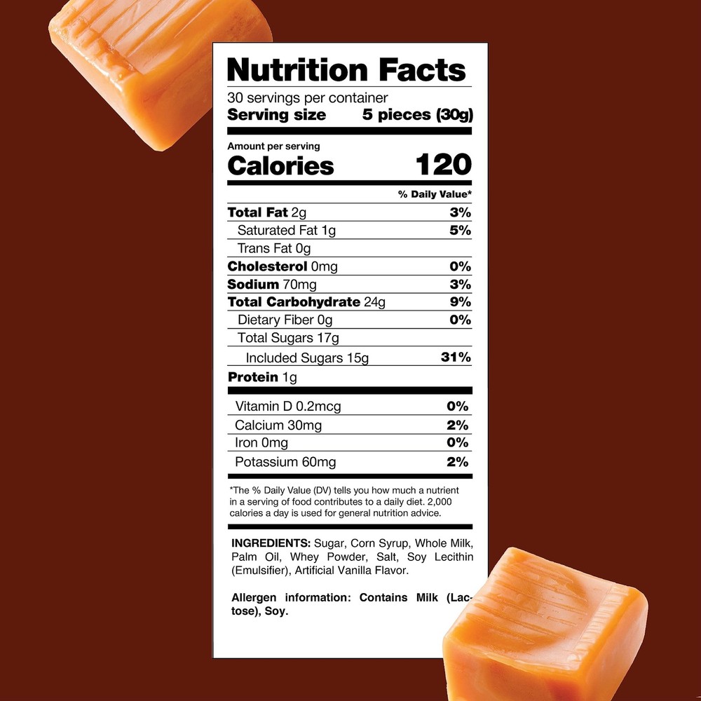 Kraft Caramel Cubes Candy Individually Wrapped Bulk Pack 2 Pounds