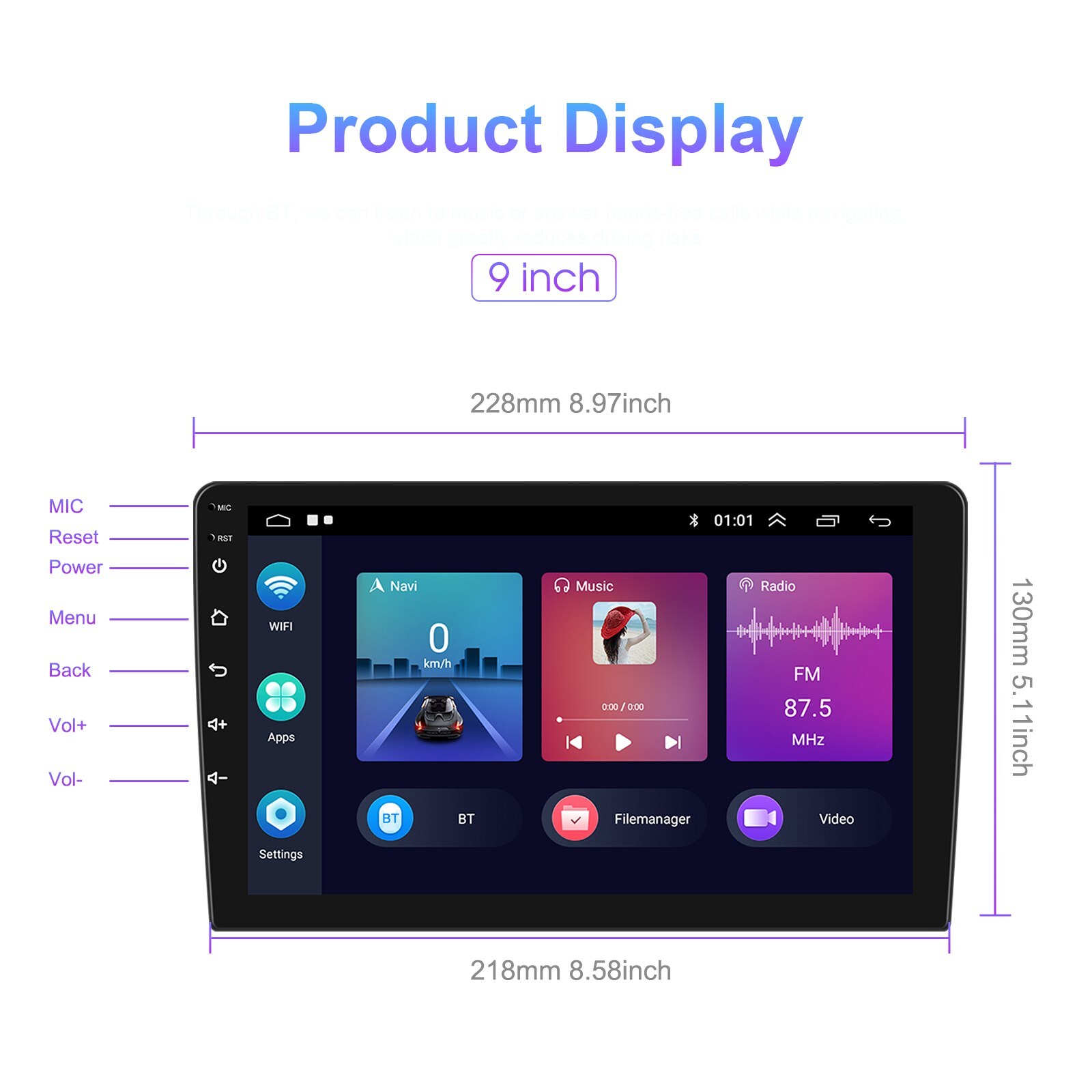 Android 15.0 Car GPS Navi Carplay Stereo Radio Player For Ford Escape 2008-2012