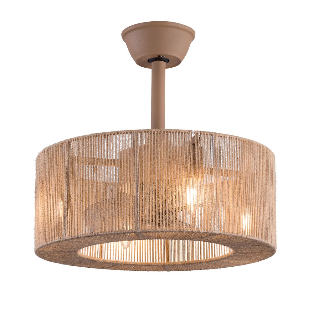 18'' Caged Ceiling Fan Light with Remote Control Chandelier Flush Mount Light