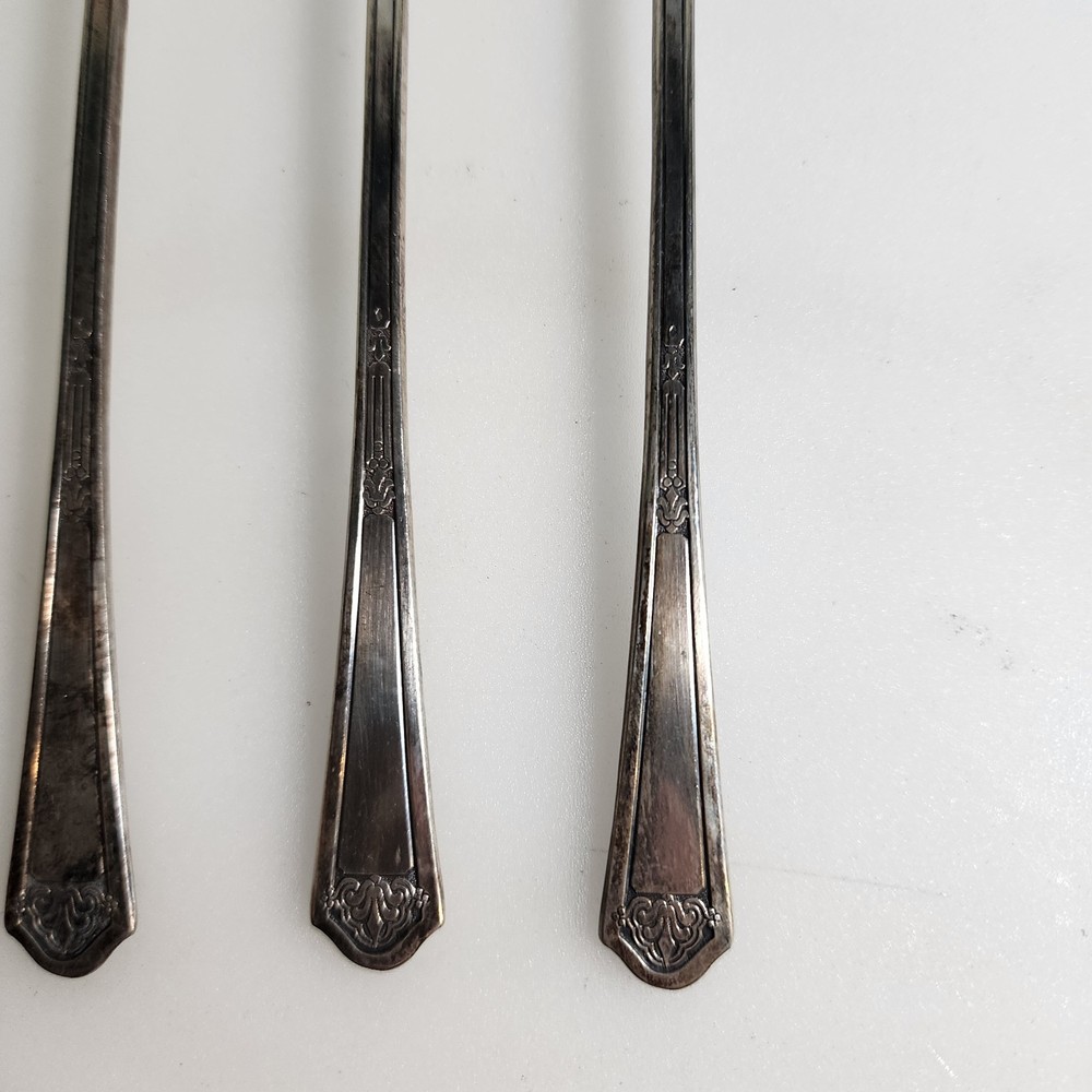 Lot of 3 Florentine Silverplate Tear Bowl Iced Tea Spoon