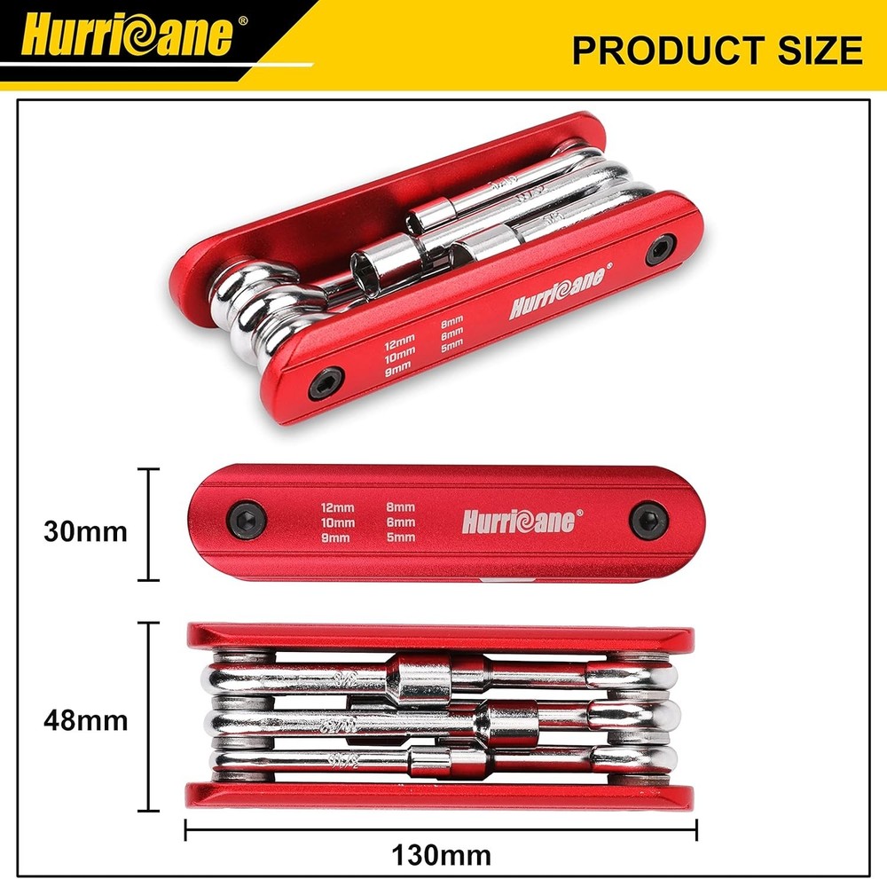 Folding Socket Wrench,6 in 1 Folding Nut Driver Set Metric, Hex Nut Driver Set,