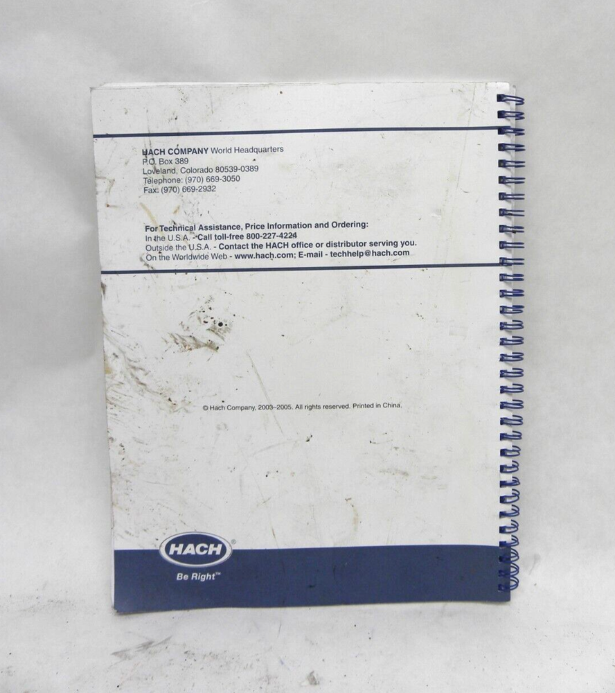 ORIGINAL USER MANUAL 58600-18 - Hach SC100 General Purpose Analyzer Instructions