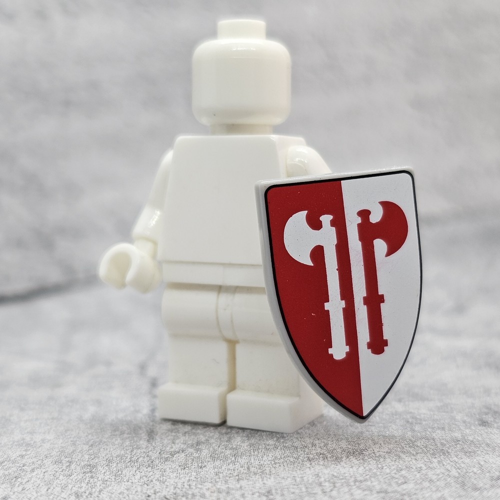 5pack Axe Shield Red White Blocks Accessories for Minifigures Ga13AS01