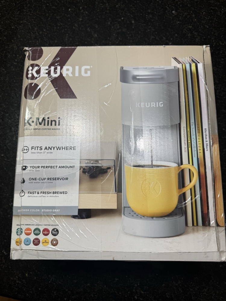 Keurig K-Mini Single Serve K-Cup Pod Coffee Maker Studio Gray Kitchen Open Box