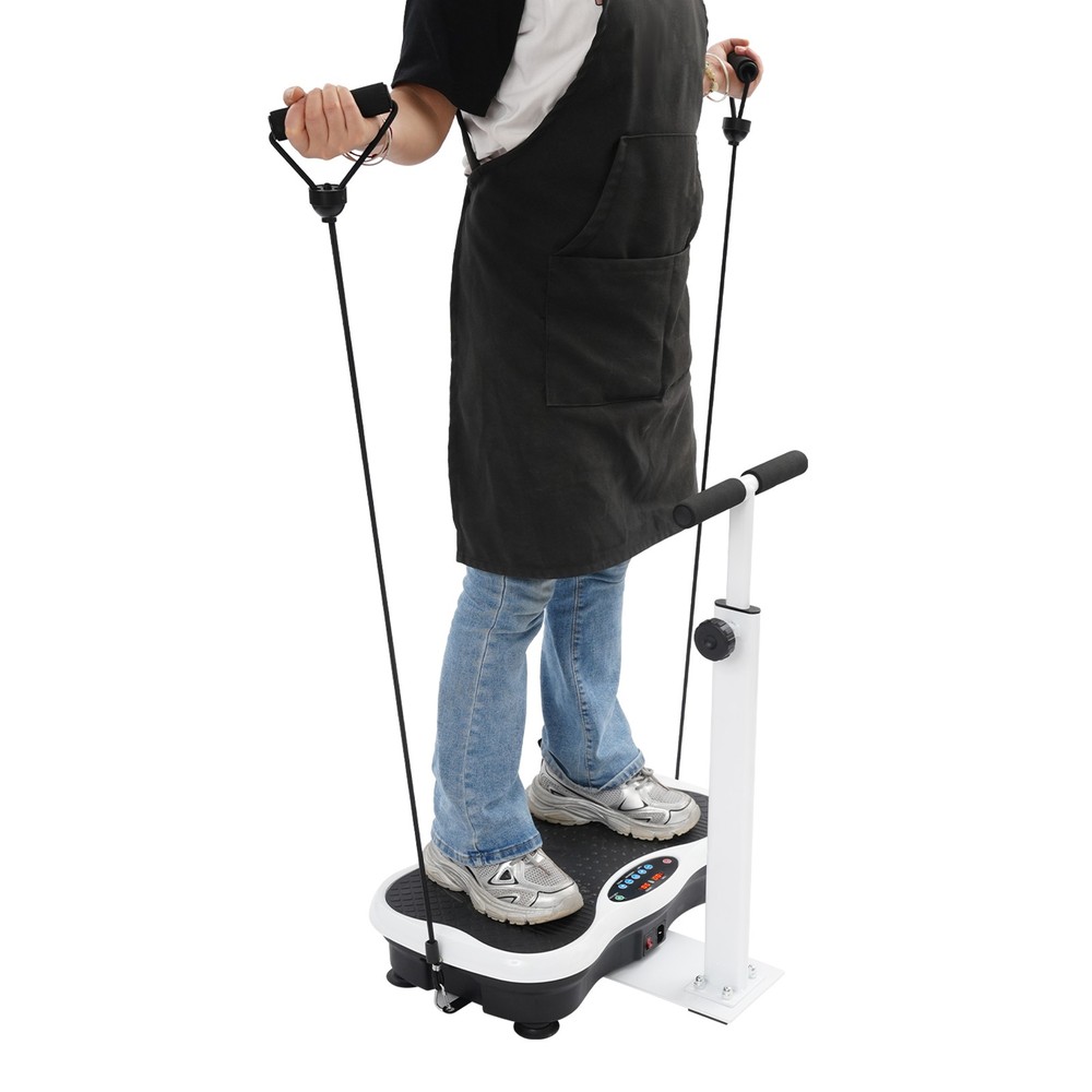 Vibration Plate Exercise Machine with Adjustable Handle and Remote Control