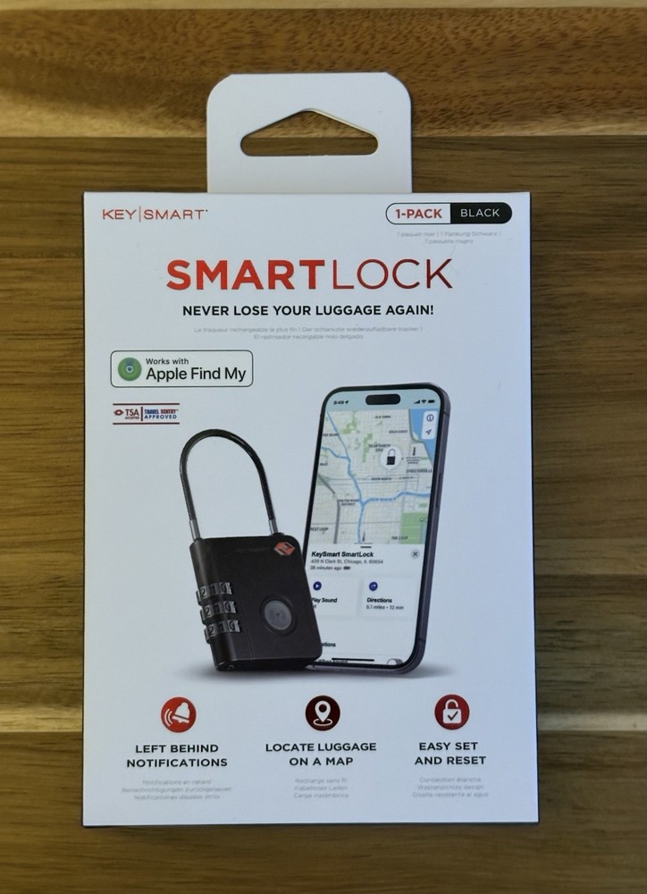 KeySmart SmartLock Tracking Luggage Locks TSA Approved-Compatible with Apple