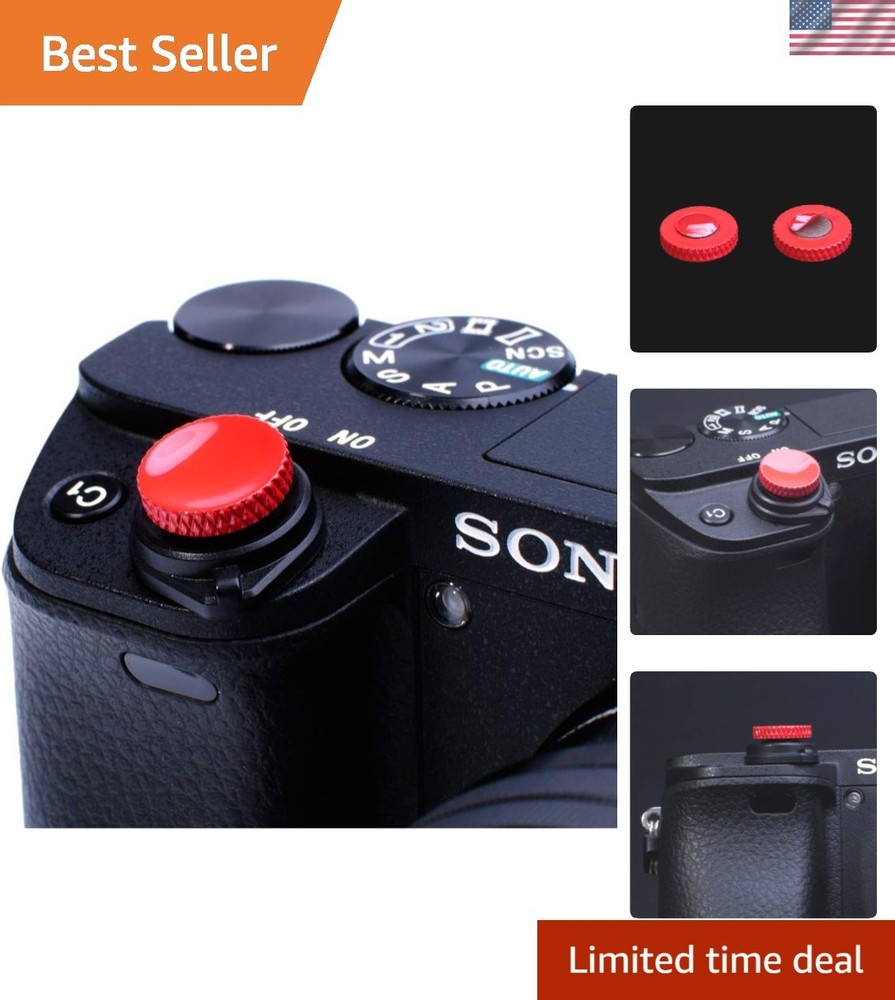 Comfortable Red Shutter Release Button Caps - Accessory for Top Cameras - 2 Pack