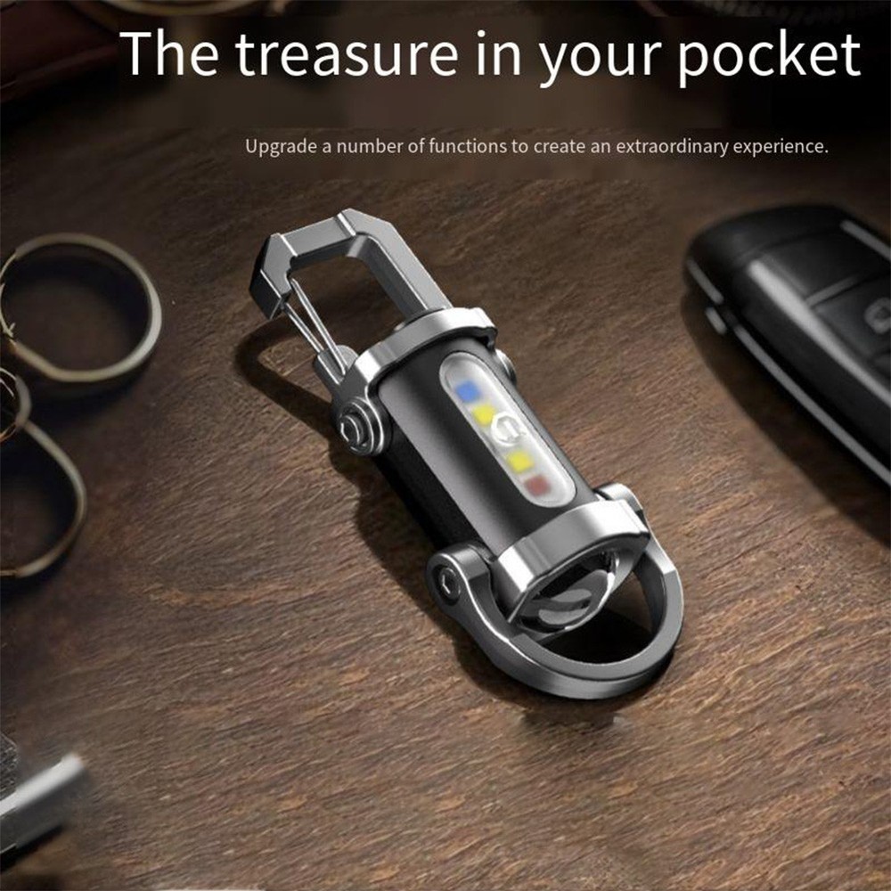 Lightweight Waterproof Mini Flashlight Keychain with Six Lighting Modes