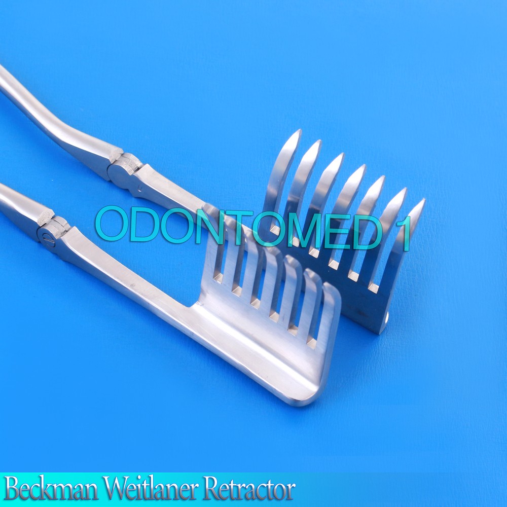 Beckman Weitlaner Retractor 12.5" 7x7 Prong Sharp Surgical Instruments