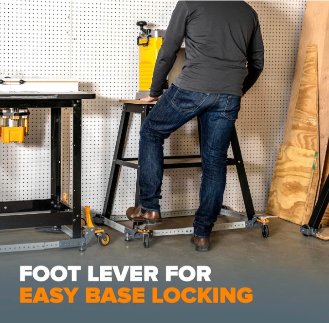 Bora PM-1000 adjustable base moves heavy tools easily and stably