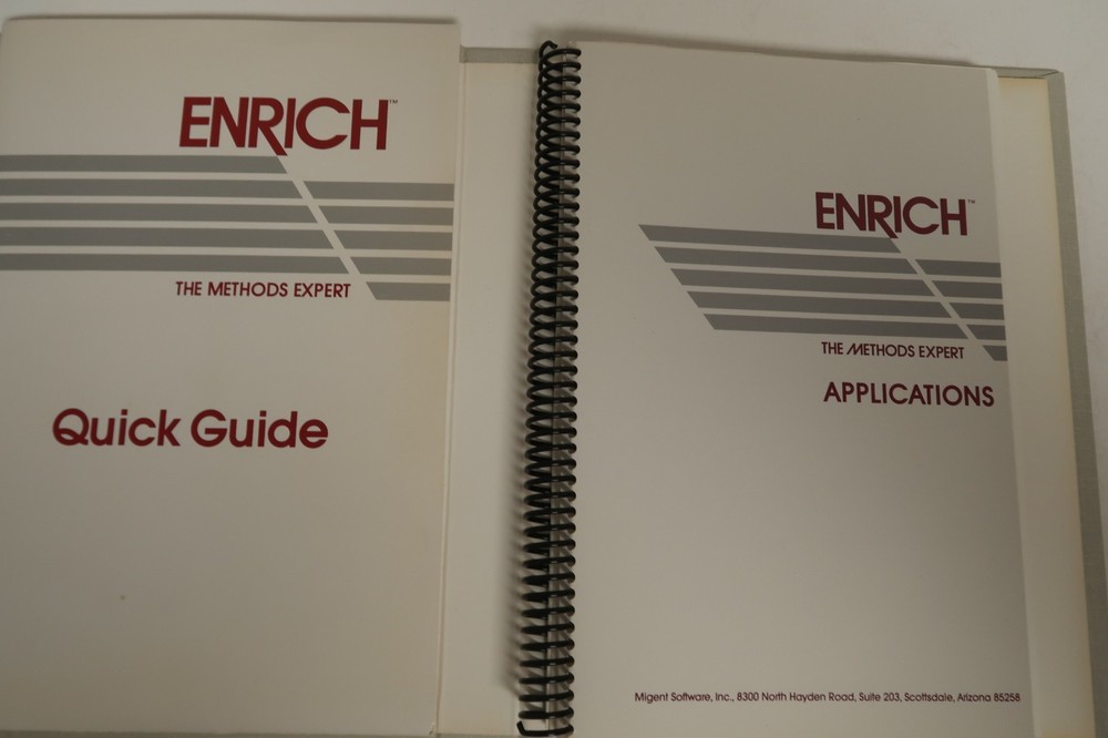 Enrich The Methods Expert Migent PC Computer Program Floppy Discs 1985 & Manuals