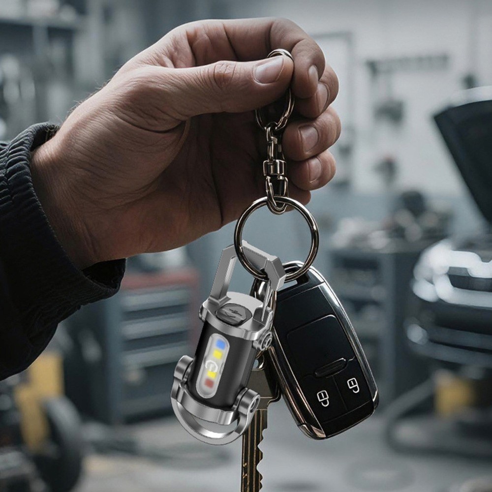 Lightweight Waterproof Mini Flashlight Keychain with Six Lighting Modes