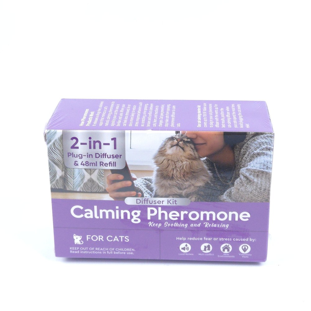 Cat Calming Pheromone Diffuser Kit, 1x Plug-in Diffuser And 48ml Refill New