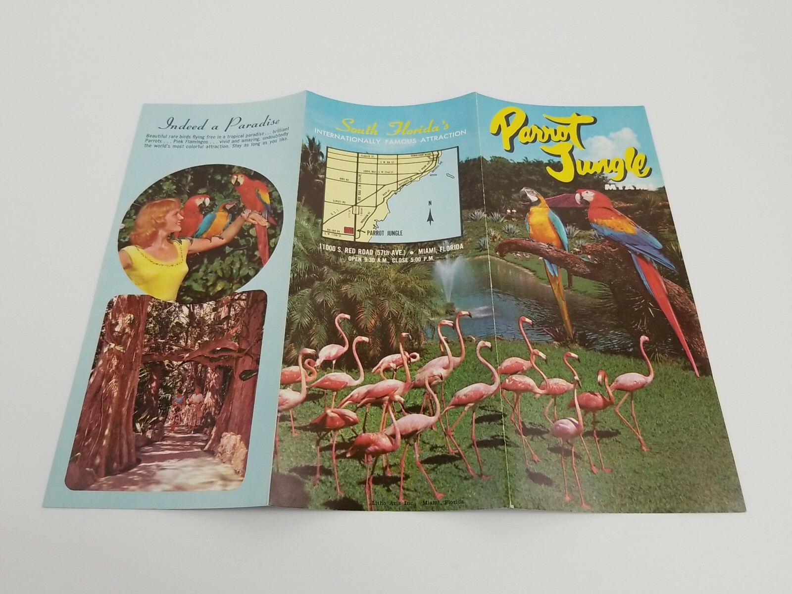 Vintage PARROT JUNGLE Miami Travel Guide Brochure