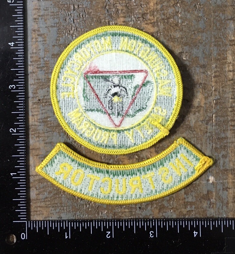 Vintage WASHINGTON MOTORCYCLE SAFETY PROGRAM INSTRUCTOR Embroidered Tab & Patch