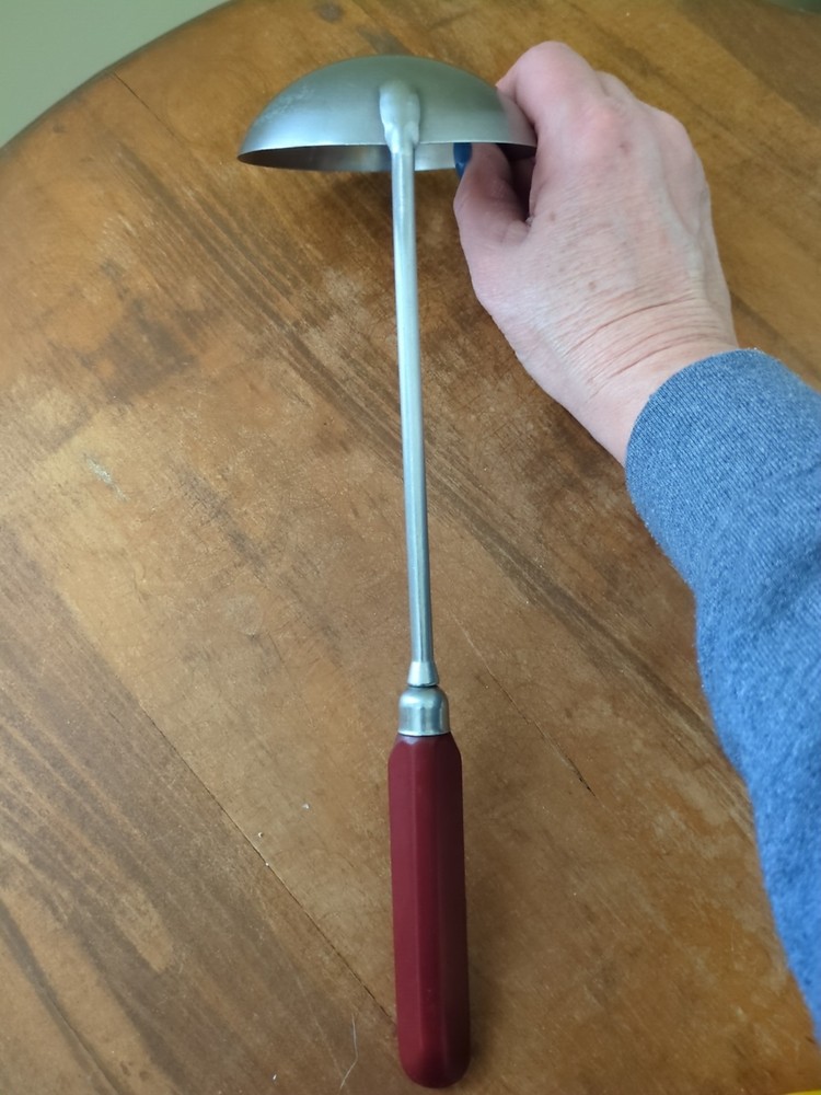 Vintage Ladle With Red Bakelite Handle