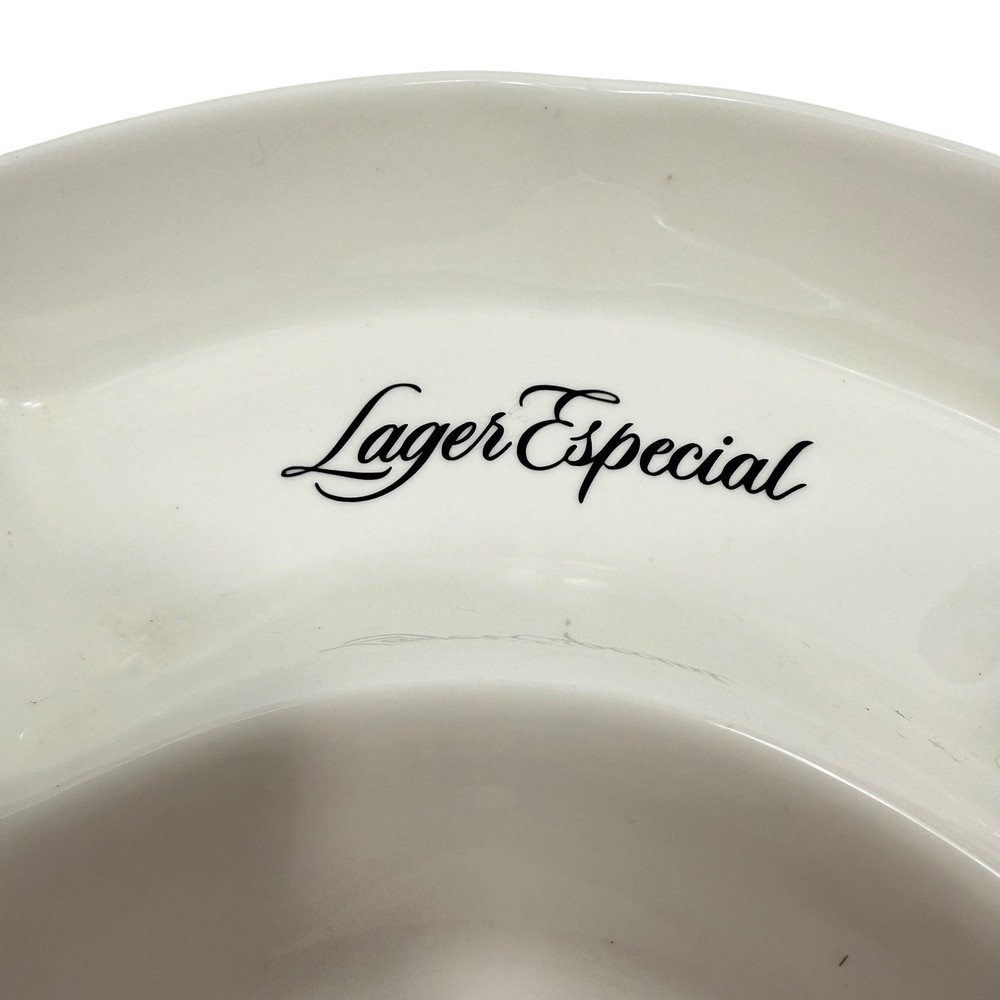 Dos Equis XX Branded Sectioned Serving Platter Heavy Ceramic White Snacks Dip