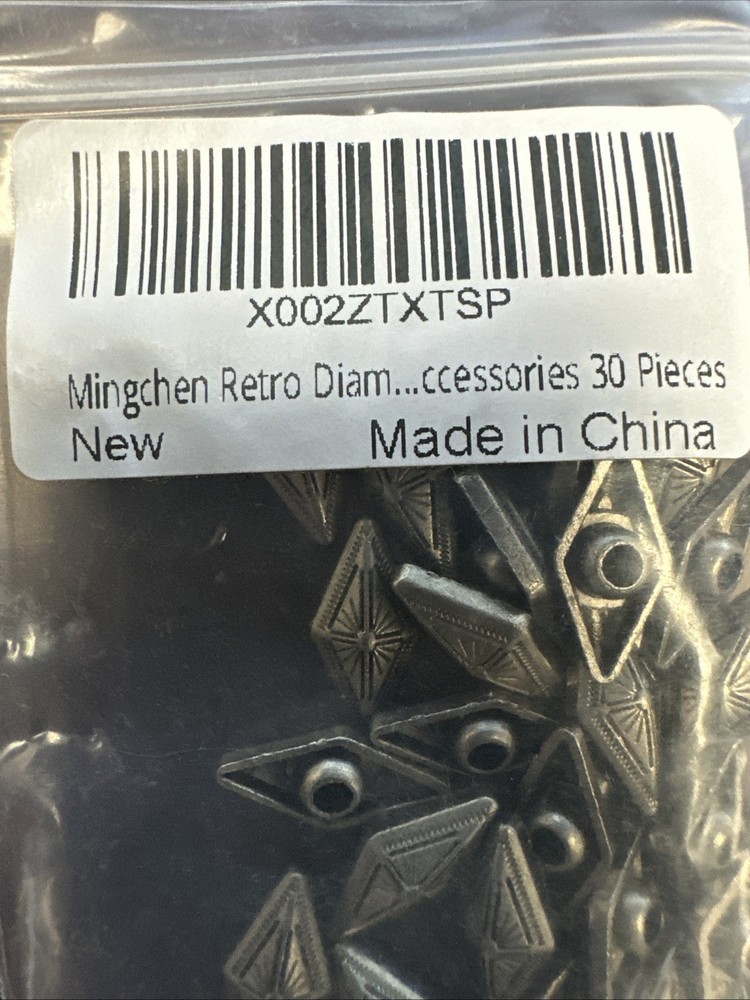 Silver DIAMOND SHAPED Rivet Studs Snap DIY Leathercraft Conchos Decor